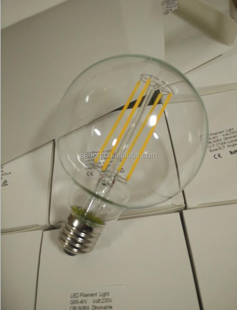 chandelier lighting bulb 120V 4W 110V big globe bulb G95 G125 edison light bulb E27