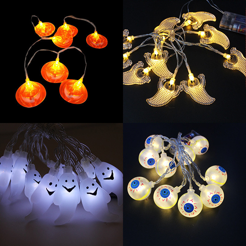 Halloween Day Party Decoration 1.5m 10 Led Halloween Skeleton Ghost Pumpkin Led Lamp String Lights