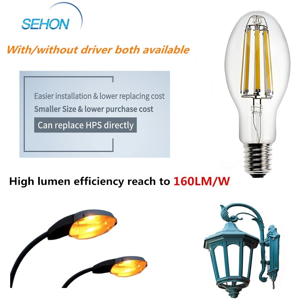 High-lumen LED filament light bulbs 380V 20w 30w 40w 50w clear bulb T46 ED75 ED90 2000K-6500K Street Lighting Bulb