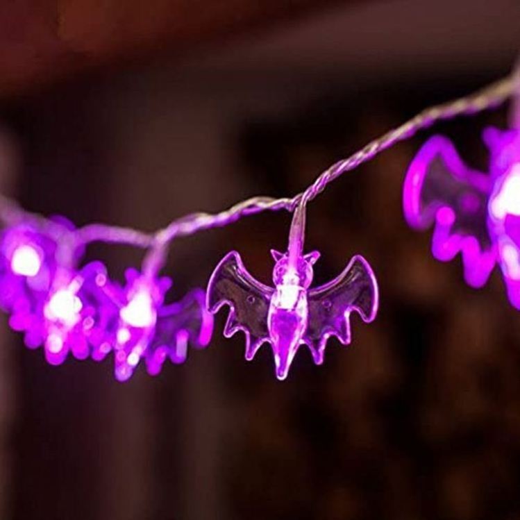 LED Halloween Party Decorative Lights String Pumpkins Ghost Skulls Bats Ghost Festival Atmosphere Lighting