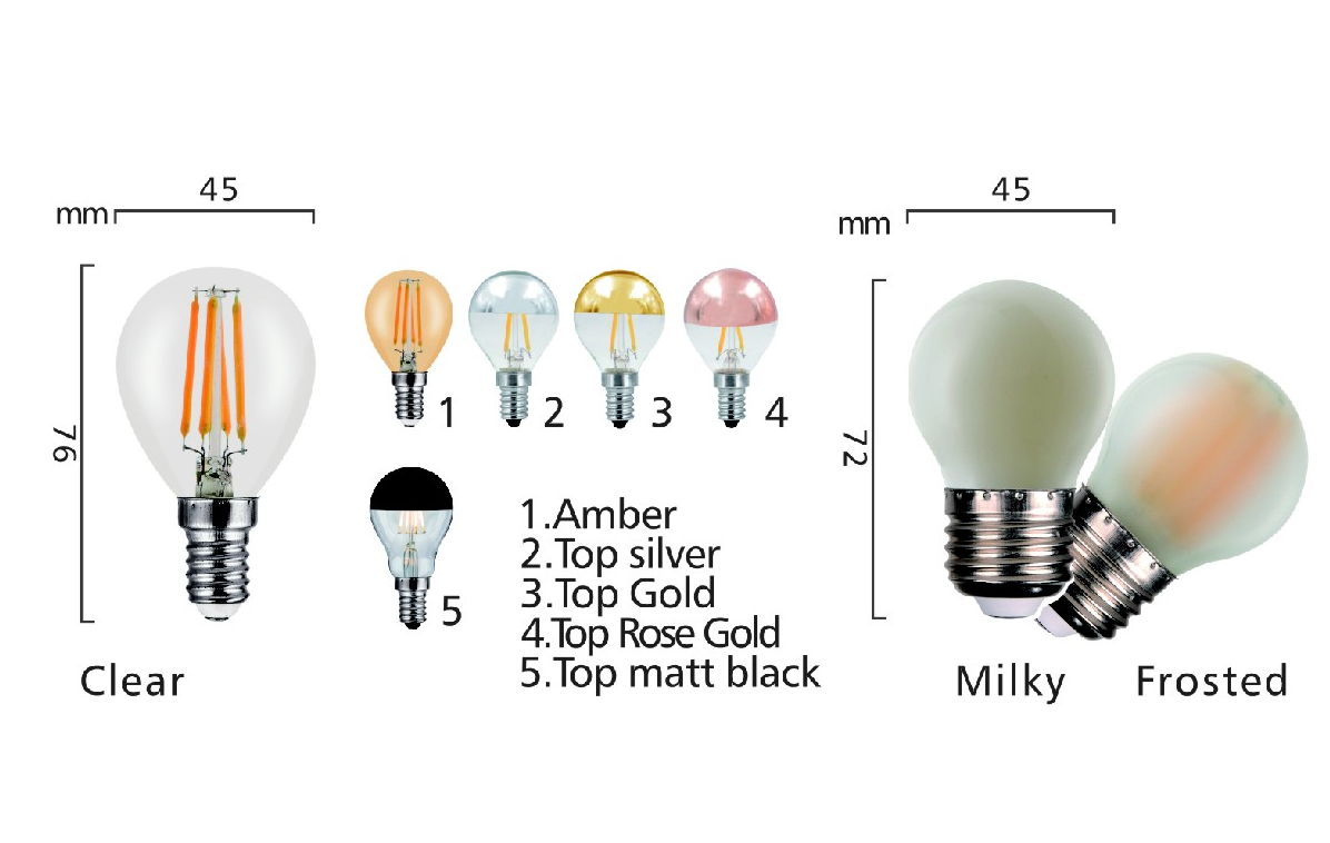 G45 E26 Edison LED Filament Globe Bulb 4W High Output Warm White Light Non-Dimmable for Home Pendant Antique Light Fixtures