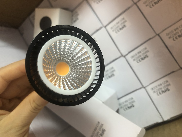 9W aluminum led spot track lights black color living room spot light GU10 COB off road spotlight