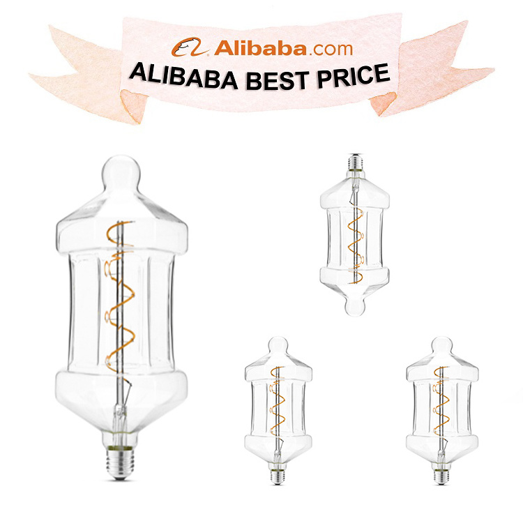 PL120 4w Cob soft filament led light Clear Glass dimming filamento led Retro Decorative bulb