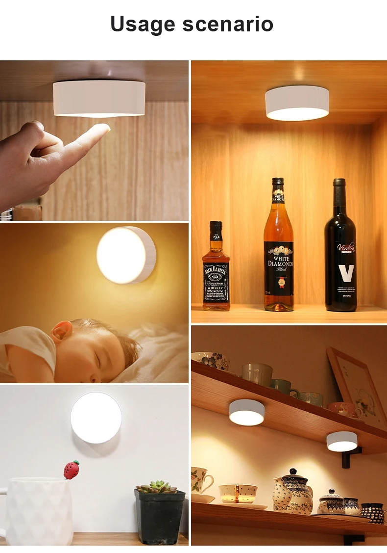 Led Lights With Remote Control Wireless Dimmable Stick On Lights 3 AA Battery Operated Push Lights