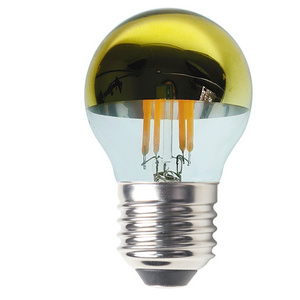 Half Chrome Light Bulb G45 E27 LED Filament Vintage Edison Bulb  for Bathroom Kitchen Living Room