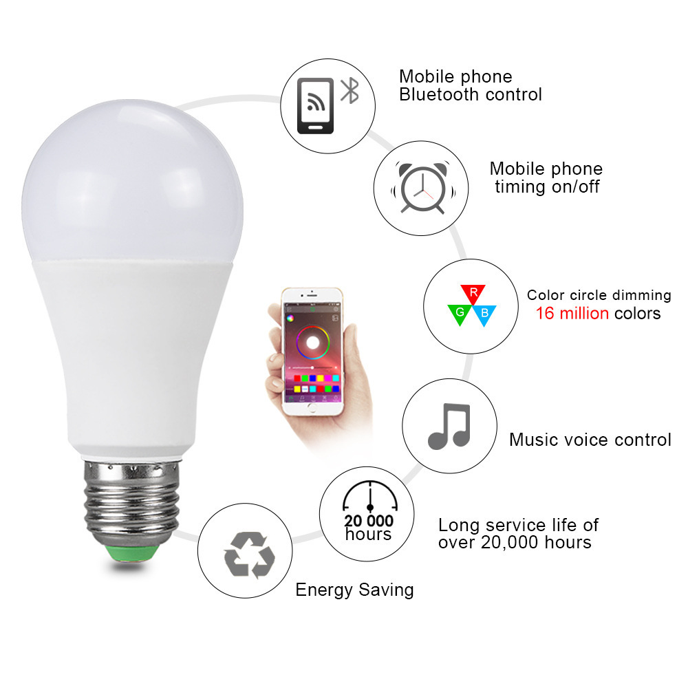 A60 Smart RGB WW CW Light Bulb Wifi Alexa E27 B22 10W Tuya APP Remote Control Light LED Bulb