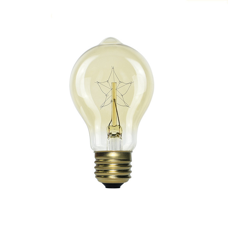 A19 bulb Clear Amber Glass 40 Watt A19 Vintage Edison Lamps E14 Tungsten Light Bulbs