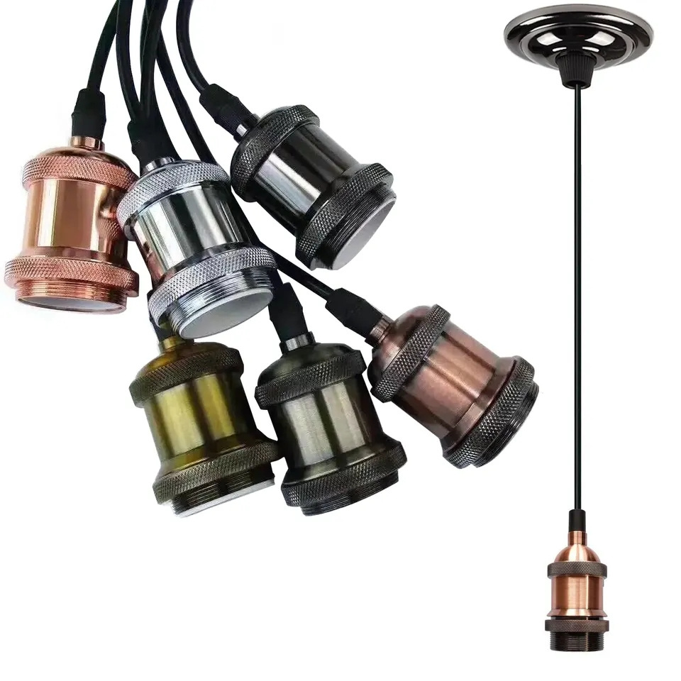 Lamp Bases E27 Brass Retro Vintage Pendant Light Accessories Lamp Holder With Dimmable Switch