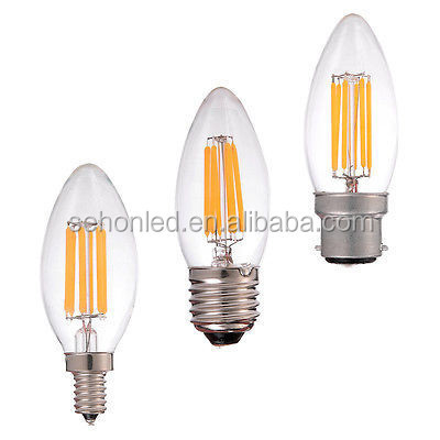 LED Candle Light Bulb 4W B22 B15 base Warm White 2700K C35 LED Edison Antique Filament Chandelier Lamp