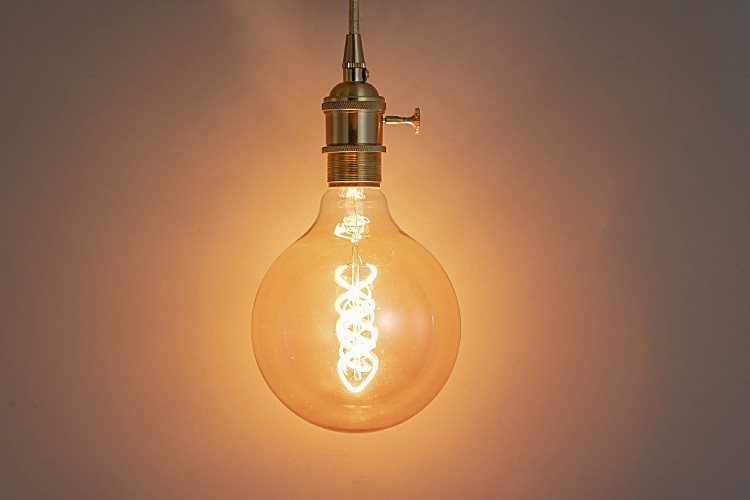 G125 Led Bulbs 4w Big Global Light Bulbs E27 Flexible Sprial Filament Edison Bulb 2300k For Decoration