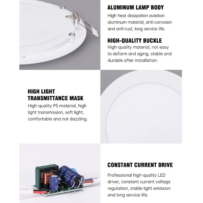 Hot Selling Recessed Round Ultra Slim LED Panel Lights Ceiling 36W 42W 48W LED Light Panel  600x600MM