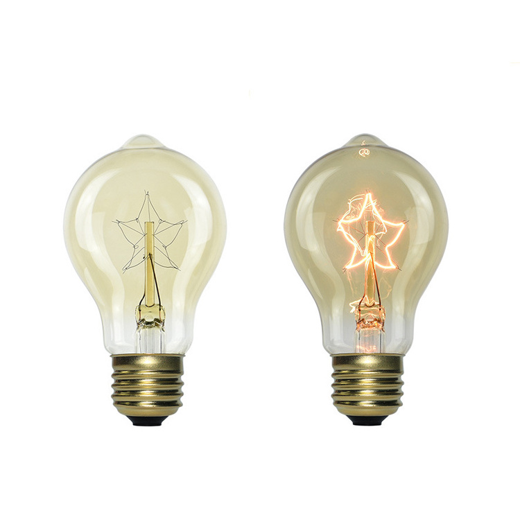 A19 bulb Clear Amber Glass 40 Watt A19 Vintage Edison Lamps E14 Tungsten Light Bulbs