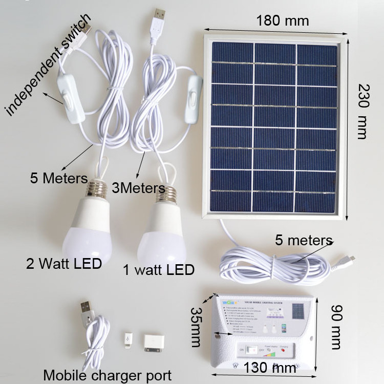 Cheap Portable Outdoor Power Generation System Solar LED Lighting Tent Emergency Camping Lights Bulbs