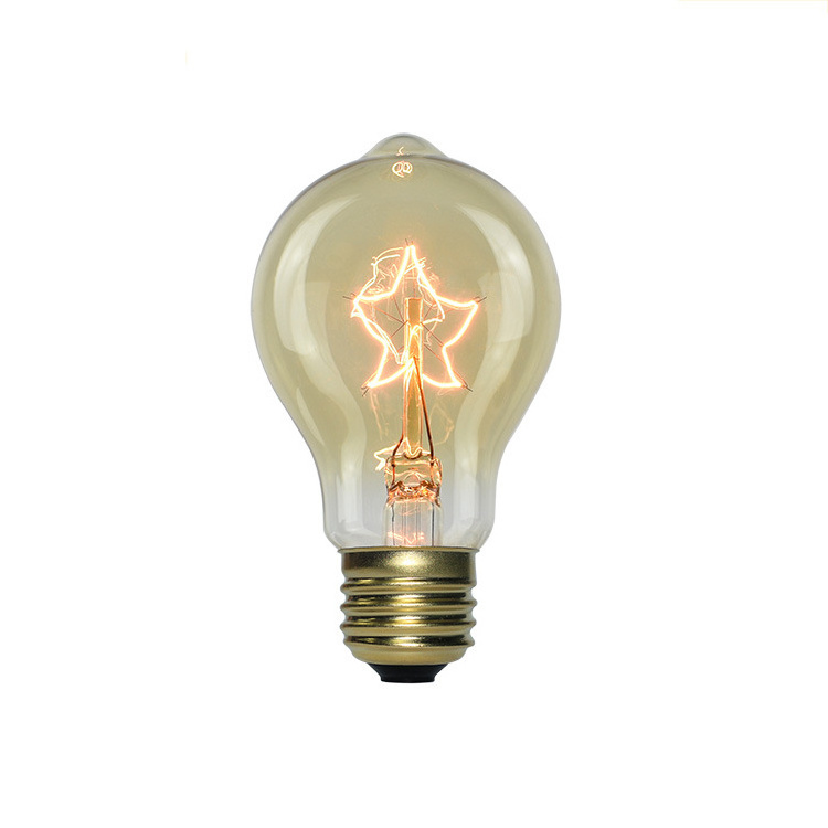 A19 bulb Clear Amber Glass 40 Watt A19 Vintage Edison Lamps E14 Tungsten Light Bulbs