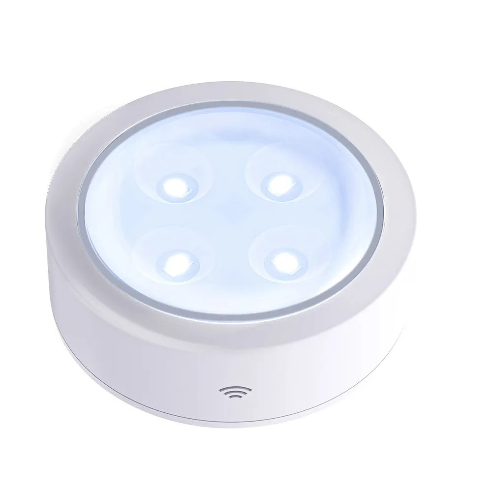 LED Night Light Wireless Round Motion Sensor Battery Powered Cabinet Night Lamp Bedside Lights For Bedroom Home Closet Lighting