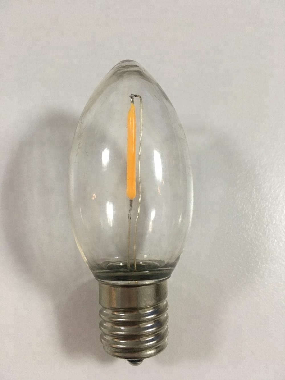 0.5W E14 C7 LED Filament Candelabra Bulbs Vintage Tubular Night Light Bulb Warm White 2200K 5 Watt Equivalent  e12 candelabra bu