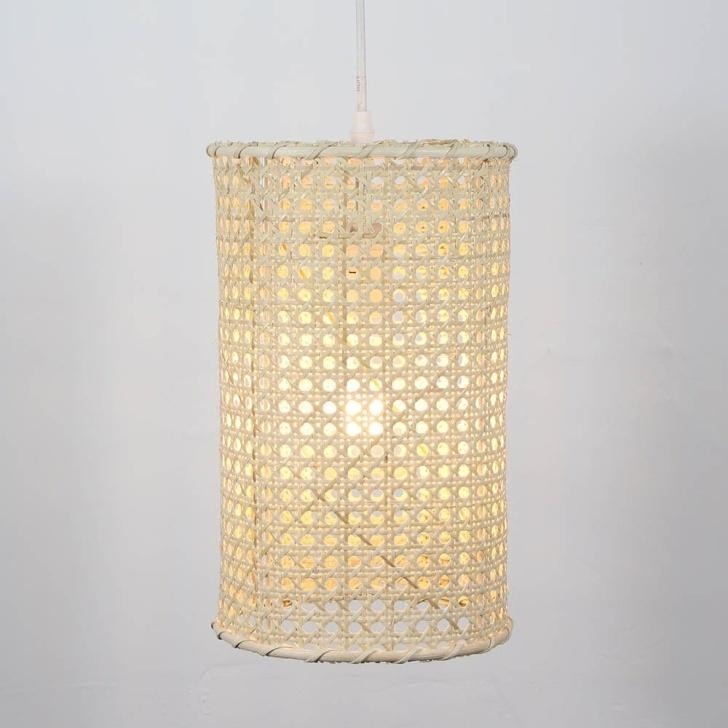 Retro Pendant Light Wicker Restaurant Hanging Lamp Hand Woven Bamboo Lighting Fixture Single Head Kitchen Chandelier