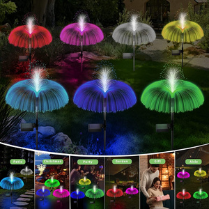 Rgb Colorful Jellyfish Led Fiber Optic Light Diy Christmas Chandelier Multi Color Landscape Atmosphere Garden Courtyard Lights