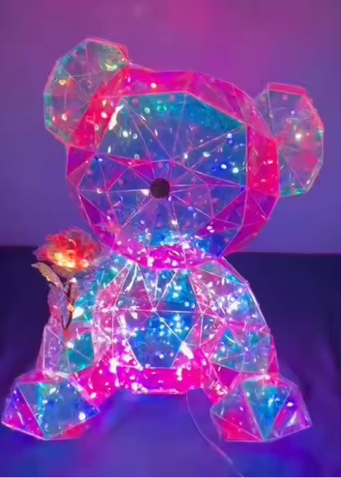 Novelty Gift Love Teddy Bear 18CM 25CM 30CM 40CM 3d Led Night Light Glow Up Bear Toy Table Lamp