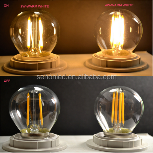 Explosions Presell Energy Saver G45 Led Light Bulb 30000hrs Led Curved Filament Bulb from sehon