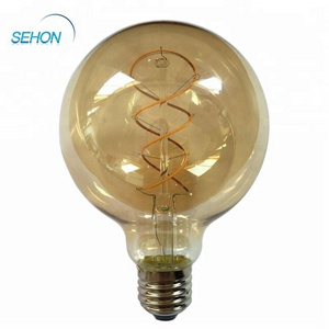 led spiral filament bulb G80 G95 G125 2W 4W 6W decorative celling lighting blub loop indoor color lamp