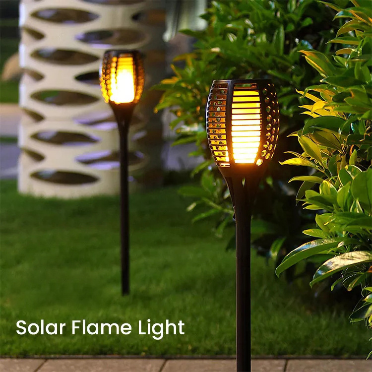 96LEDs Solar Flame Torch Yard Lawn Decoration Lamp Light Pathway Ground Landscape Waterproof Led Flame Torch Solar Garden Light