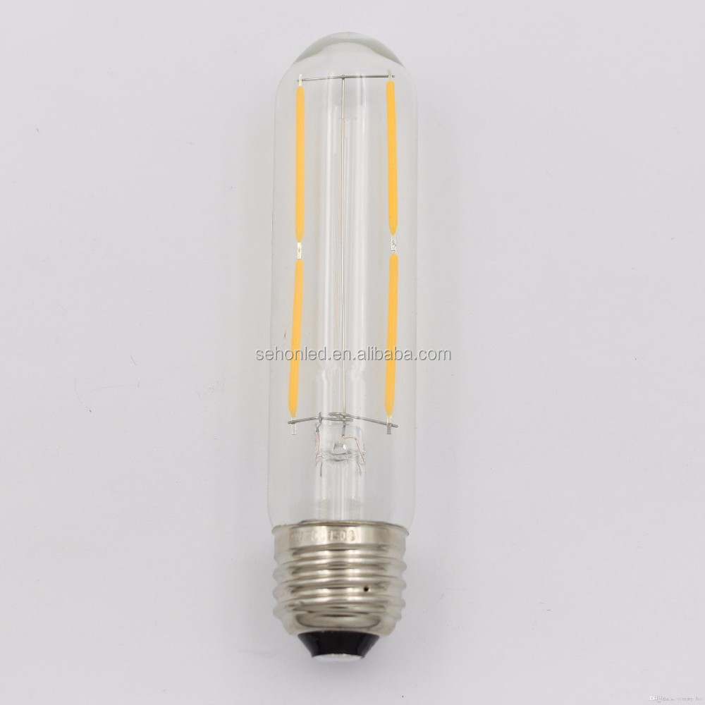 Classic retro style designed tubular 12v t30 4w 6w 8w e27 edison led filament bulb