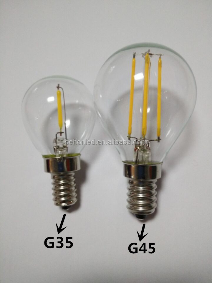 Explosions Presell Energy Saver G45 Led Light Bulb 30000hrs Led Curved Filament Bulb from sehon