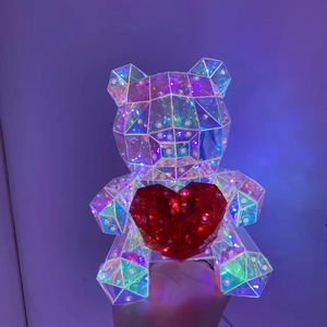 Novelty Gift Love Teddy Bear 18CM 25CM 30CM 40CM 3d Led Night Light Glow Up Bear Toy Table Lamp