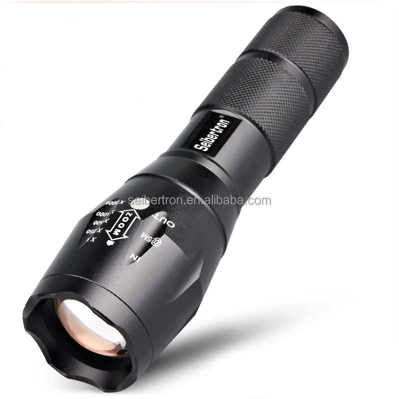 Seibertron Waterproof Q5 Tactical LED 18650 Rechargeable Zoomable Flashlight