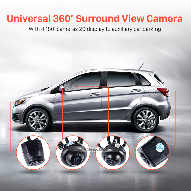 Universal 360 Degree Surround View Car Parking Assistant System with 4 180 Degree Cameras 2D Display Backup Reverse Assistance