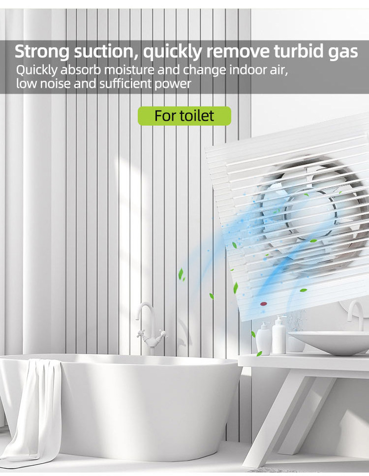 2023  Made In China Kitchen Bathroom Exhaust Fan Square Ceiling Duct Fan 6 Inch Low MOQ Window Axial Fan Water Proof