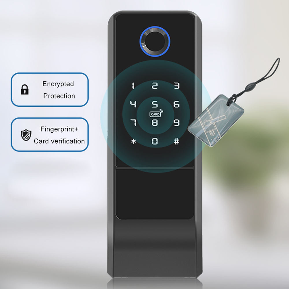 Seicosy Home Biometric Smart Lock WiFi Keyless App Door Handle Digital Smart Fingerprint Door lock