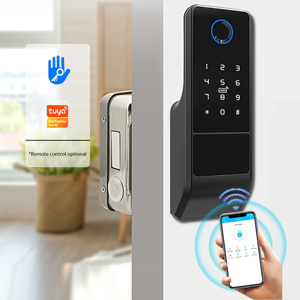 Seicosy Home Biometric Smart Lock WiFi Keyless App Door Handle Digital Smart Fingerprint Door lock