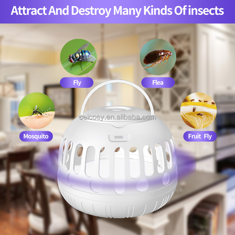 Seicosy Multi-Insect Fly Trap with Attractant Light Flies Catcher for Home and Office Non-Toxic Flea & Pest Control