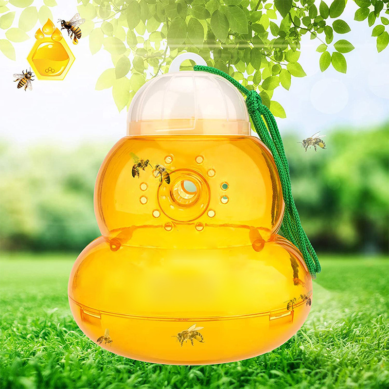 Seicosy Wasps Trap Outdoor,Yellow Jacket Killer for Outside, Plastic Bee Catcher Hornet Trap for Garden, Farm, Insect Killer