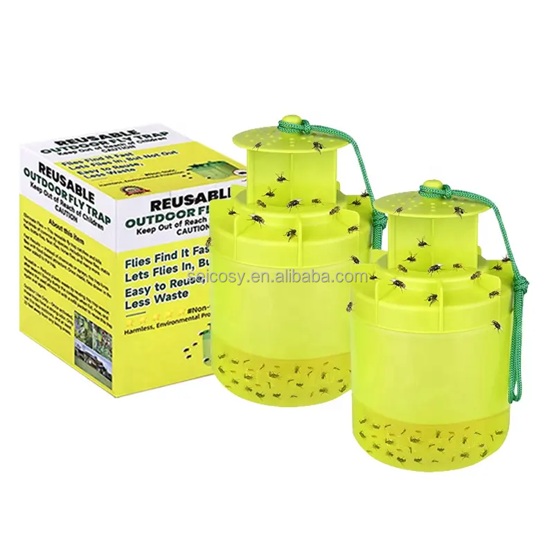 Seicosy Wholesale Hot Sale  Fly Trap Outdoor Hanging, Fly Trap for Outside, Non-Toxic Reusable Outdoor Fly Pest Control