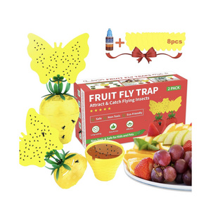 Seicosy Fruit Fly Trap for Indoors with Yellow Double Side Sticker,Efficient and Convenient Fruit Fly Killer Gnat Trap