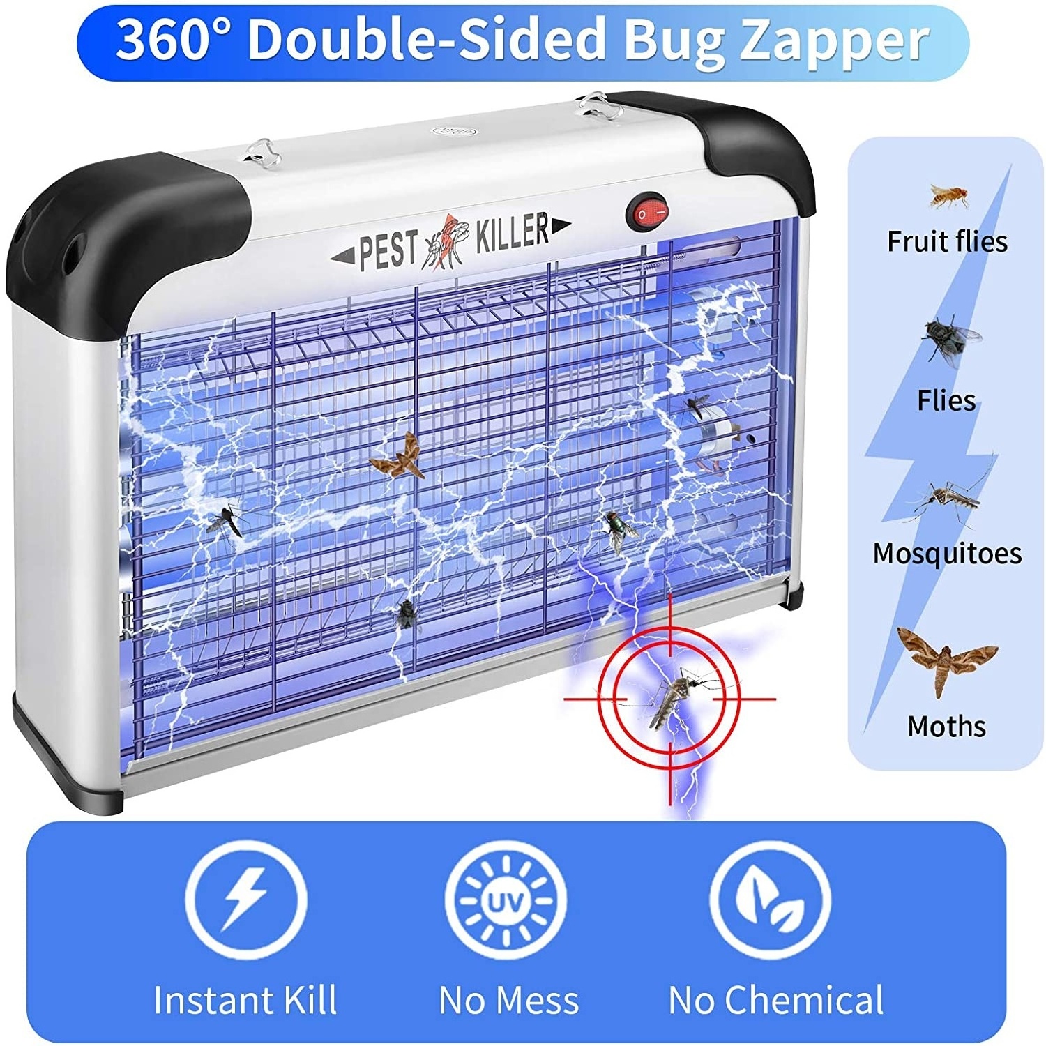 Seicosy Hot Sale Indoor Machine Electric Bug Zapper Mosquitoes Moskito Killers Lamp Anti Fruit Flies Fly Trap Pest Control