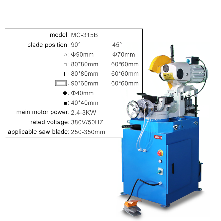 MC-315B pneumatic circular saw cutting machine metal pipe cutting machine stainless steel and bevelling