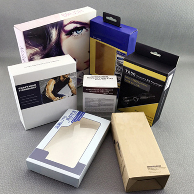 Custom Recyclable Paperboard Electrical Equipment  Empty Earphone Mobile Phone Case Packaging Box