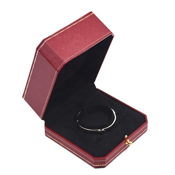 In Stock Wholesale leatherette box Jewelry Case for Earring Bracelet Ring Necklace Jewelry Set Packaging Boxes