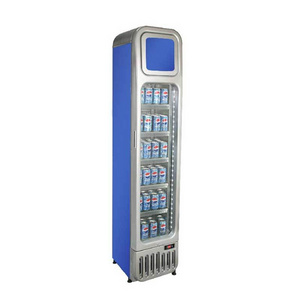 Fancy slim high upright showcase  commercial beverage cooler drinking fridge pepsi showcase refrigerator