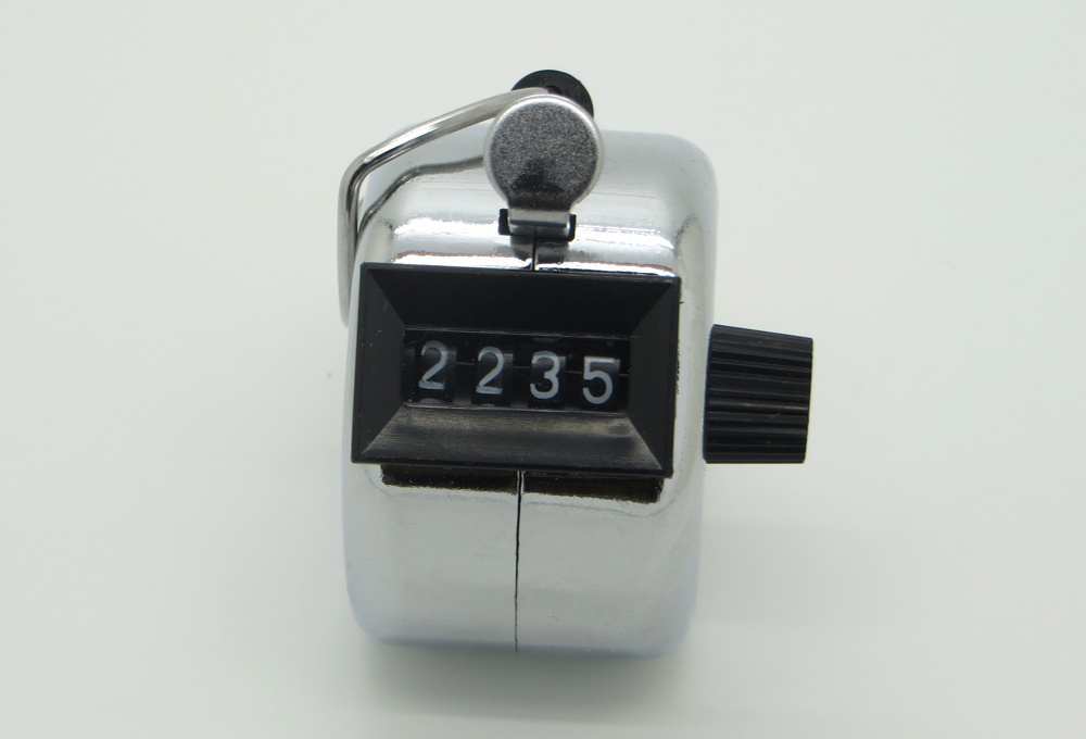 Metal Hand Held Tally Counter Manual Counting 4 Digit Number Golf Clicker