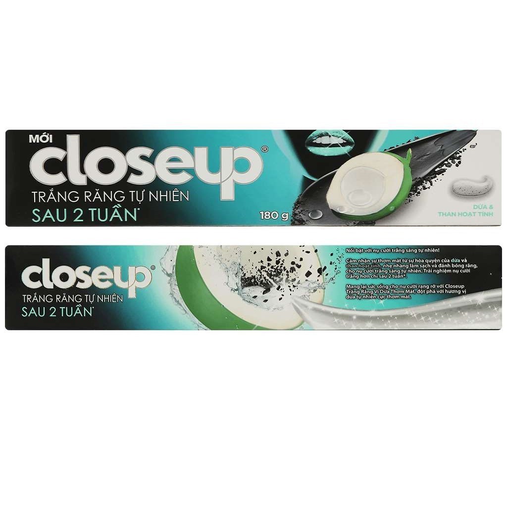 Closeup toothpaste with activated charcoal coconut teeth whitening 180g