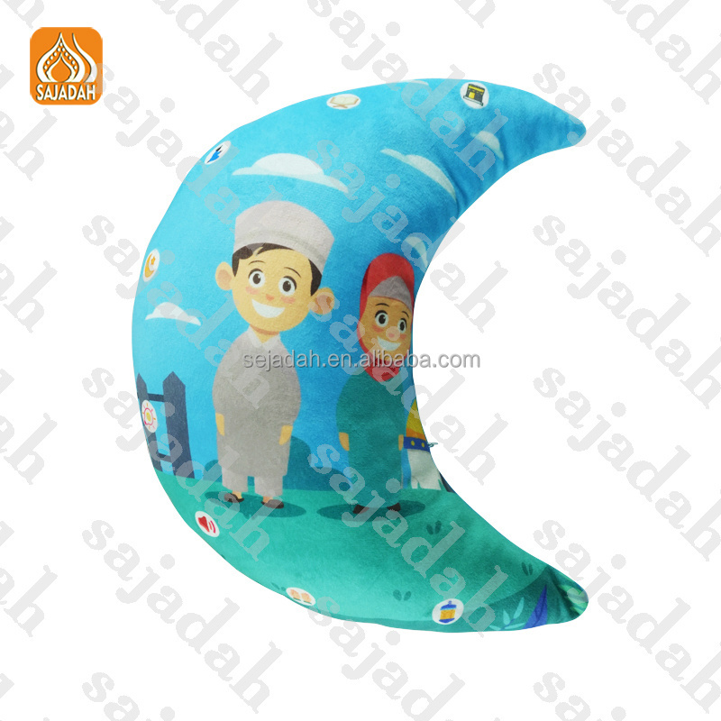 Islamic Gift SAJADAH PO-Moon Light Decorated Mat Pillow Speaker Coran Prayer Toys Pillow For Kids