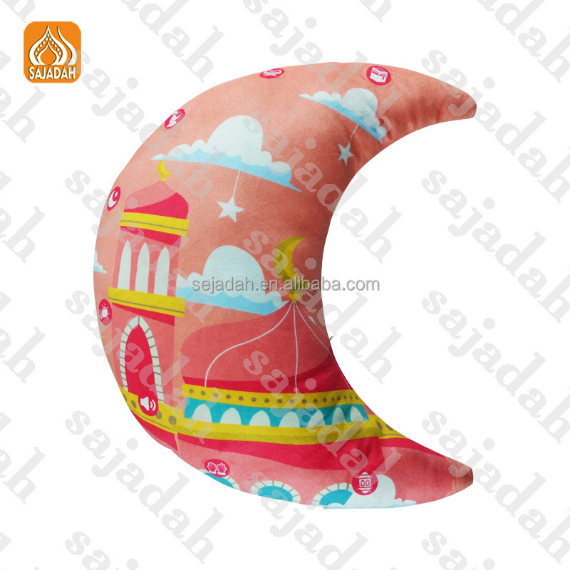 Islamic Gift SAJADAH PO-Moon Light Decorated Mat Pillow Speaker Coran Prayer Toys Pillow For Kids