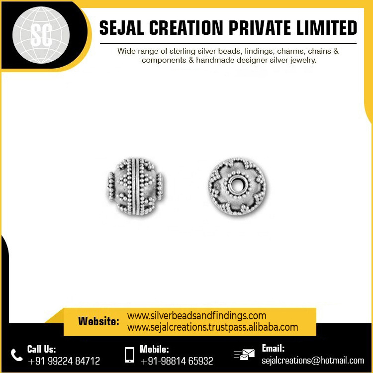 Sejal Creation Top Selling Sterling Silver round Beads Wholesale Jewelry Findings Spacers and Wire for Crafting