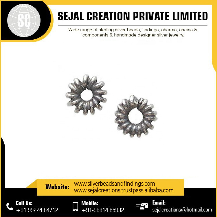 Sejal Creation Top Selling Sterling Silver round Beads Wholesale Jewelry Findings Spacers and Wire for Crafting