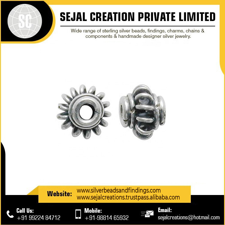 Sejal Creation Top Selling Sterling Silver round Beads Wholesale Jewelry Findings Spacers and Wire for Crafting